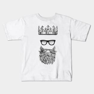 Bearded King - Awesome Tattoo Style Beard T-Shirt Kids T-Shirt